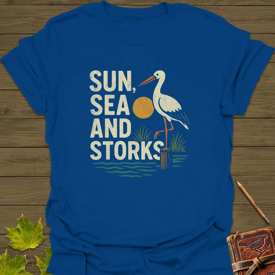 Sun, Sea and Storks T-Shirt Royal