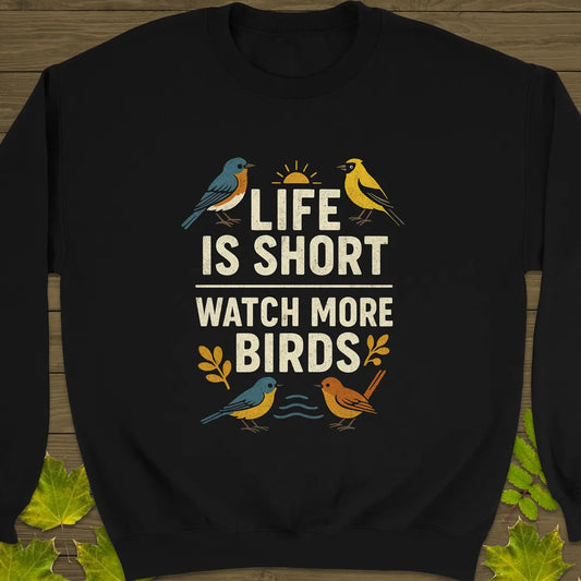Watch More Birds Crewneck Sweatshirt Black