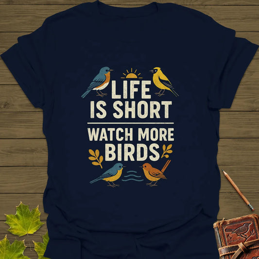 Watch More Birds T-Shirt Navy