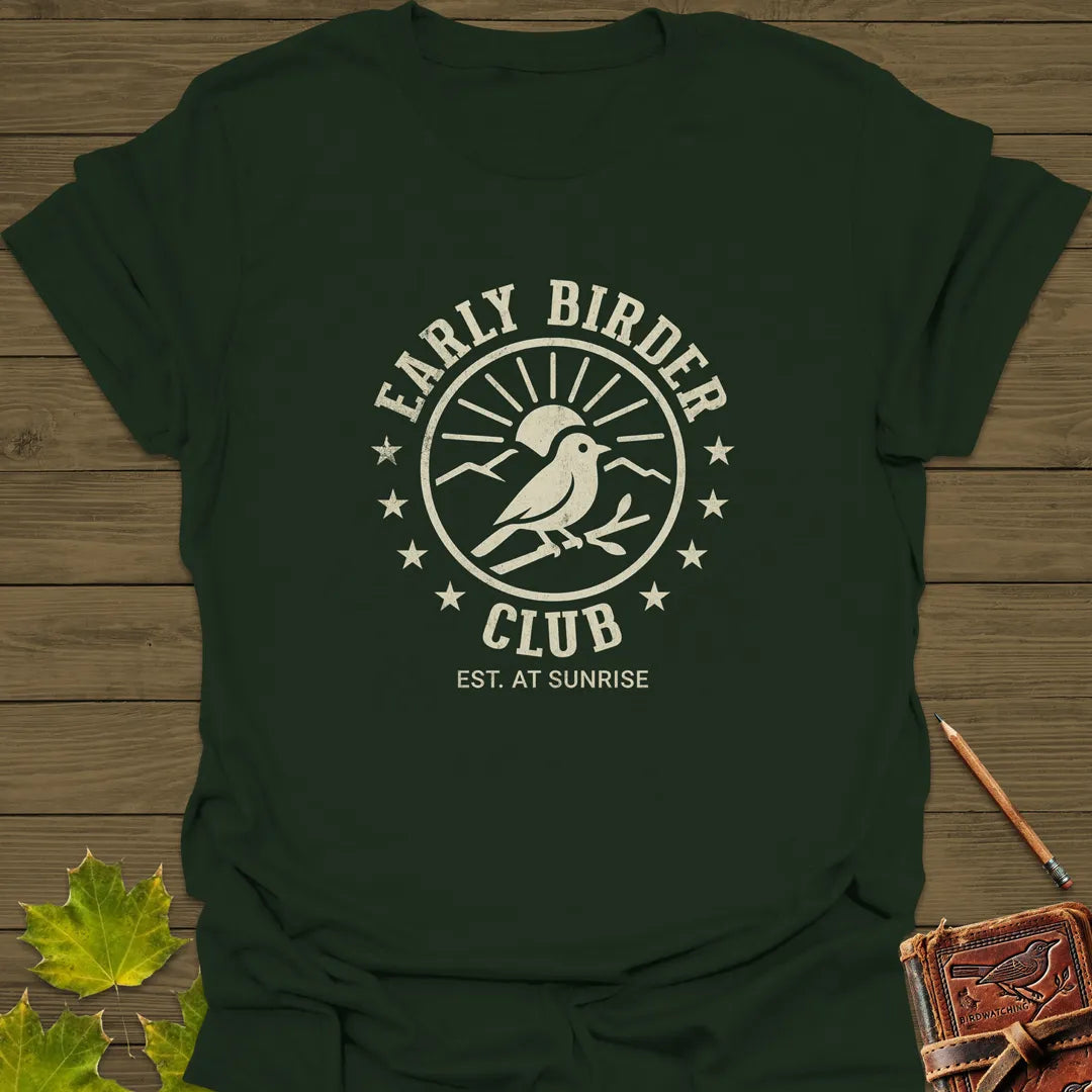Early Birder Club T-Shirt Forest Green