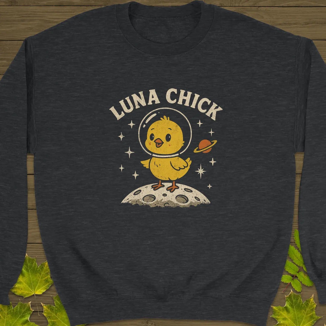 Luna Chick Crewneck Sweatshirt Dark Heather
