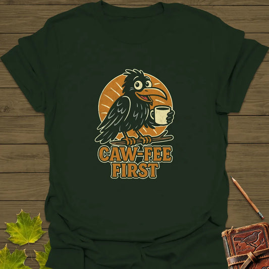 Caw-Fee First T-Shirt Forest Green
