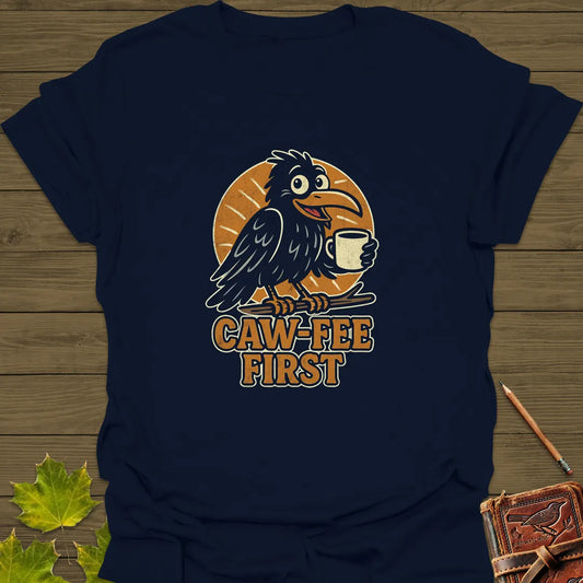 Caw-Fee First T-Shirt in Navy