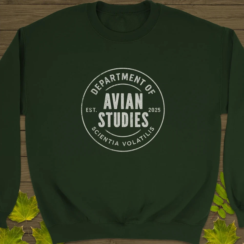 Avian Studies Crewneck Sweatshirt Forest Green