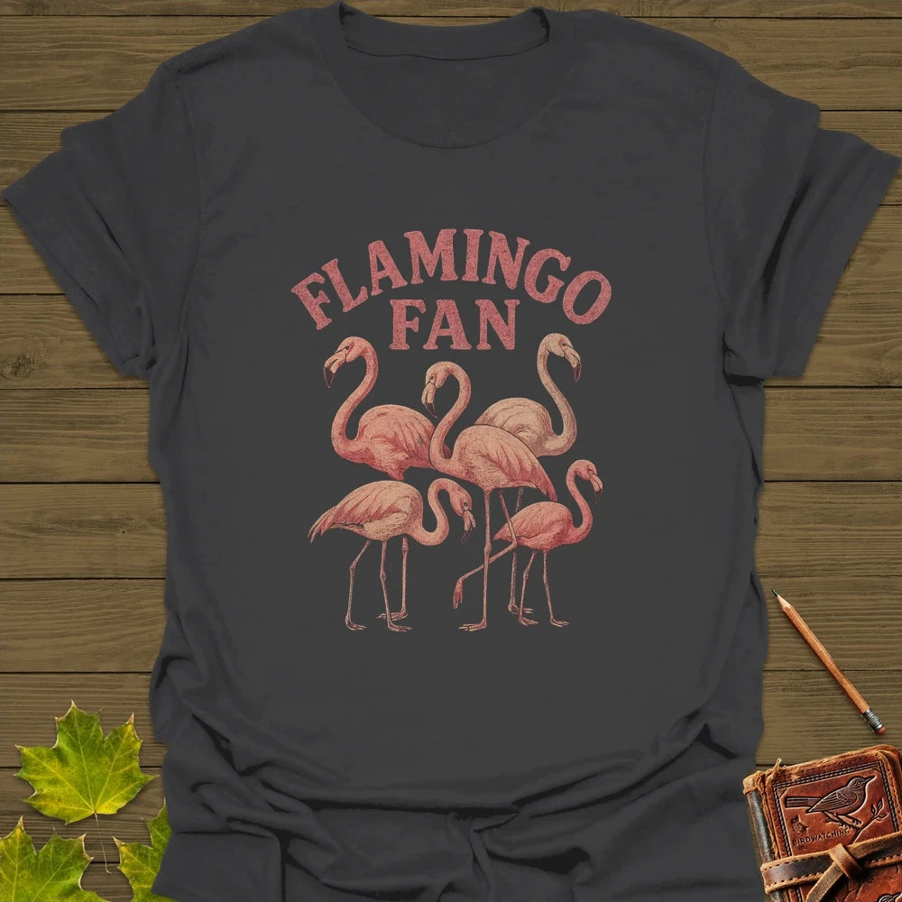 Flamingo Fan T-Shirt Charcoal
