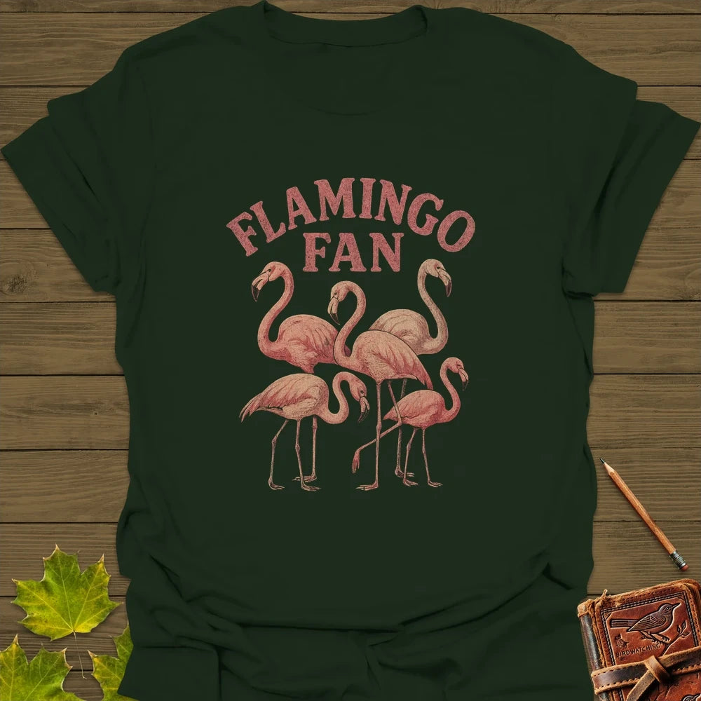 Flamingo Fan T-Shirt Forest Green