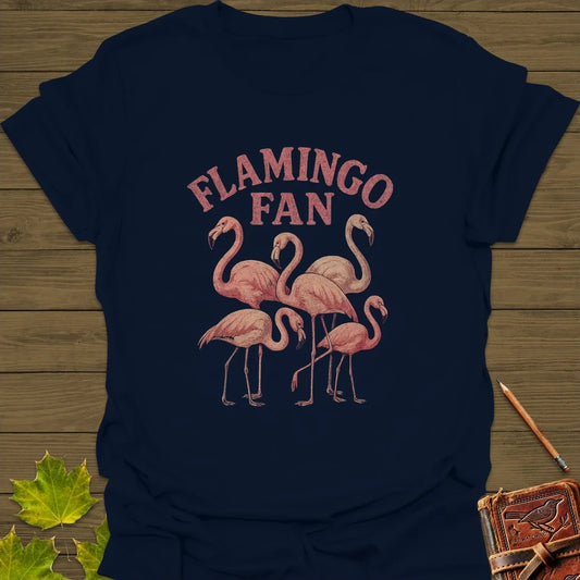 Flamingo Fan T-Shirt in Navy