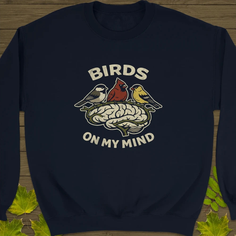 Birds On My Mind Crewneck Sweatshirt Navy