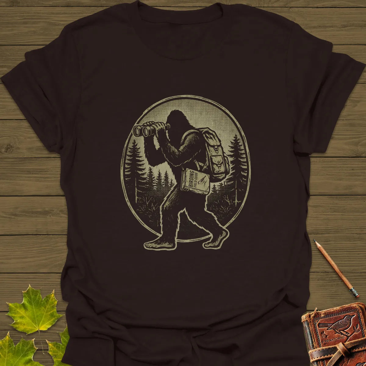 Bigfoot Birding Club T-Shirt Dark Chocolate