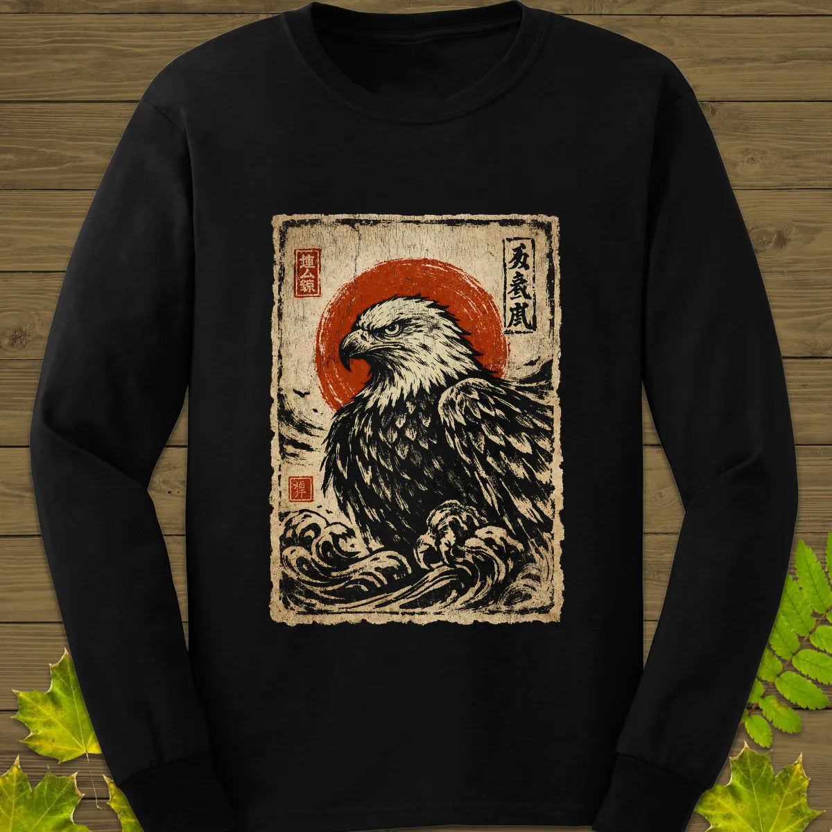 Eagle Japanese Art Long Sleeve Black