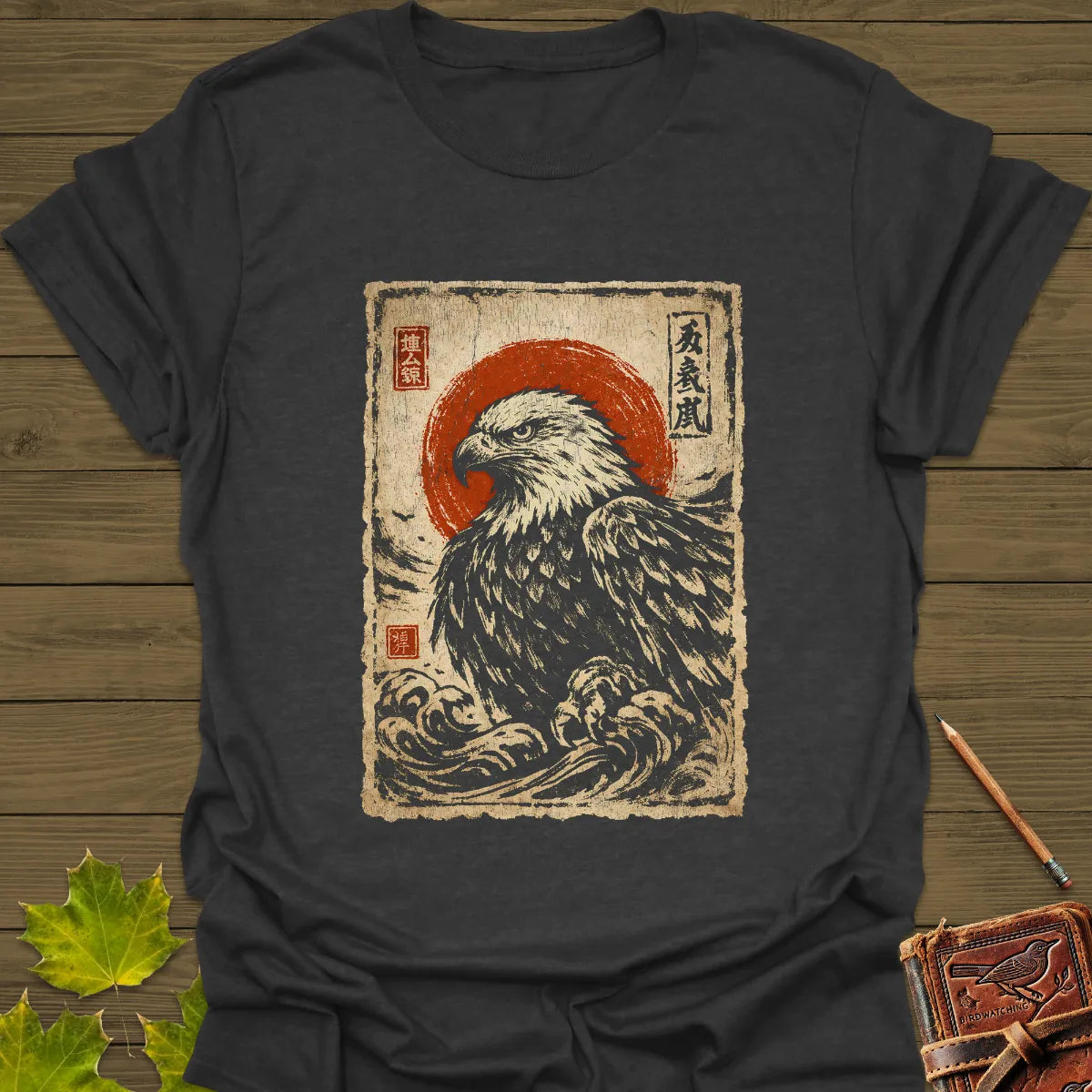 Eagle Japanese Art T-Shirt Dark Heather