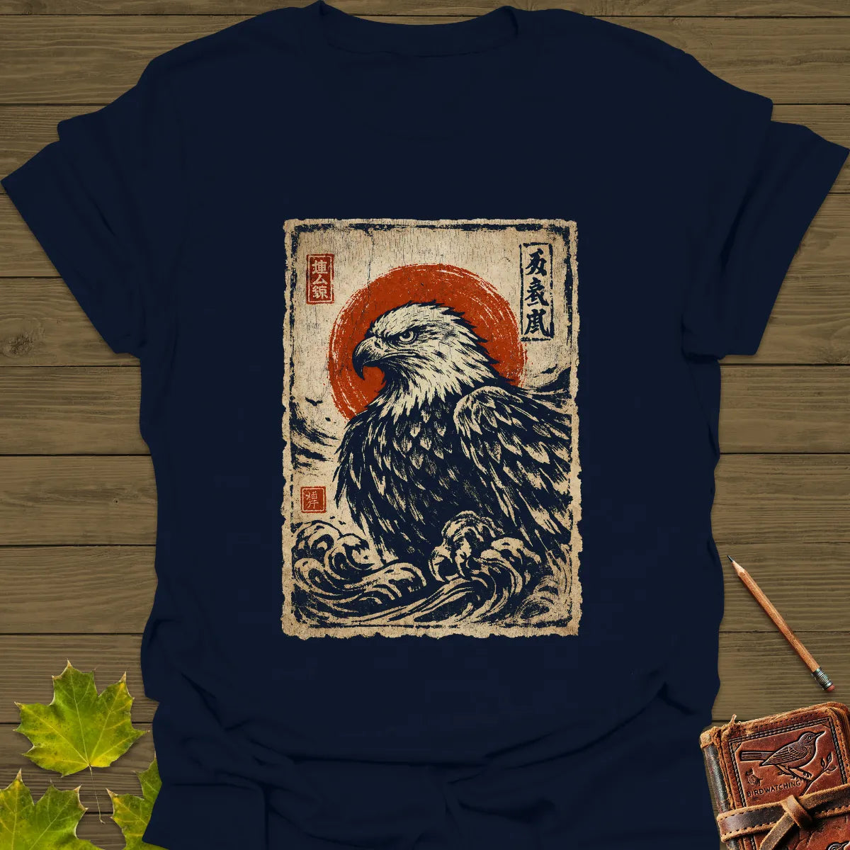 Eagle Japanese Art T-Shirt Navy