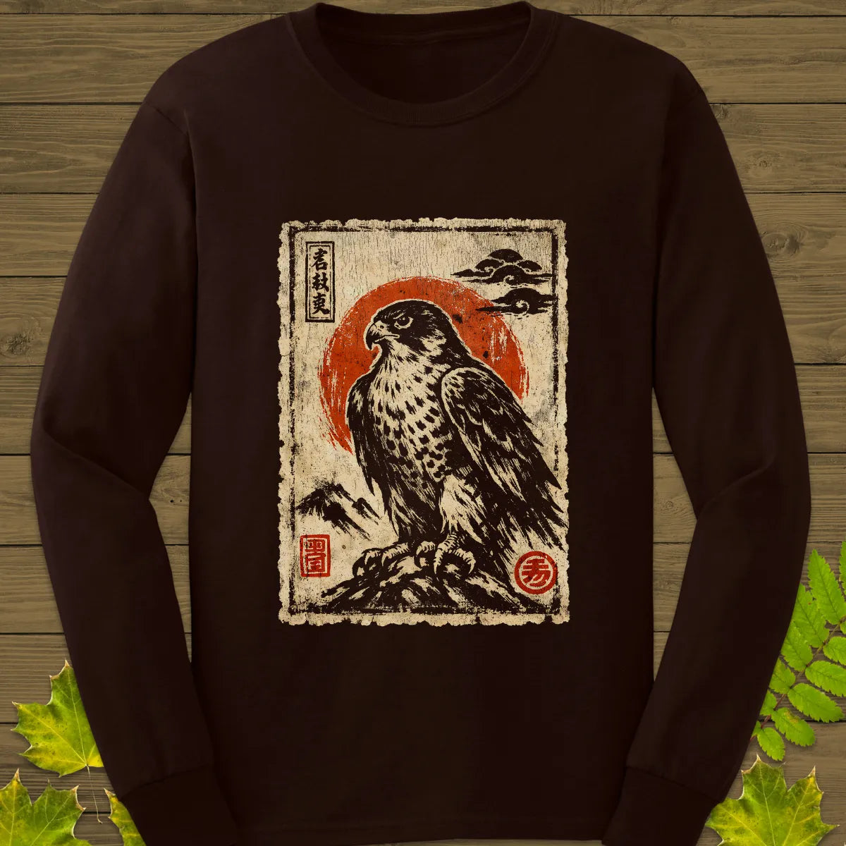 Falcon Japanese Art Long Sleeve Dark Chocolate