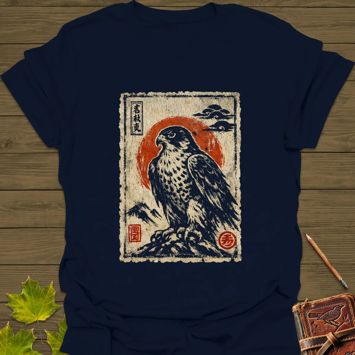 Falcon Japanese Art T-Shirt Navy