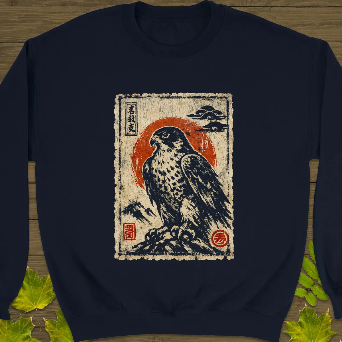 Falcon Japanese Art Sweatshirt Navy