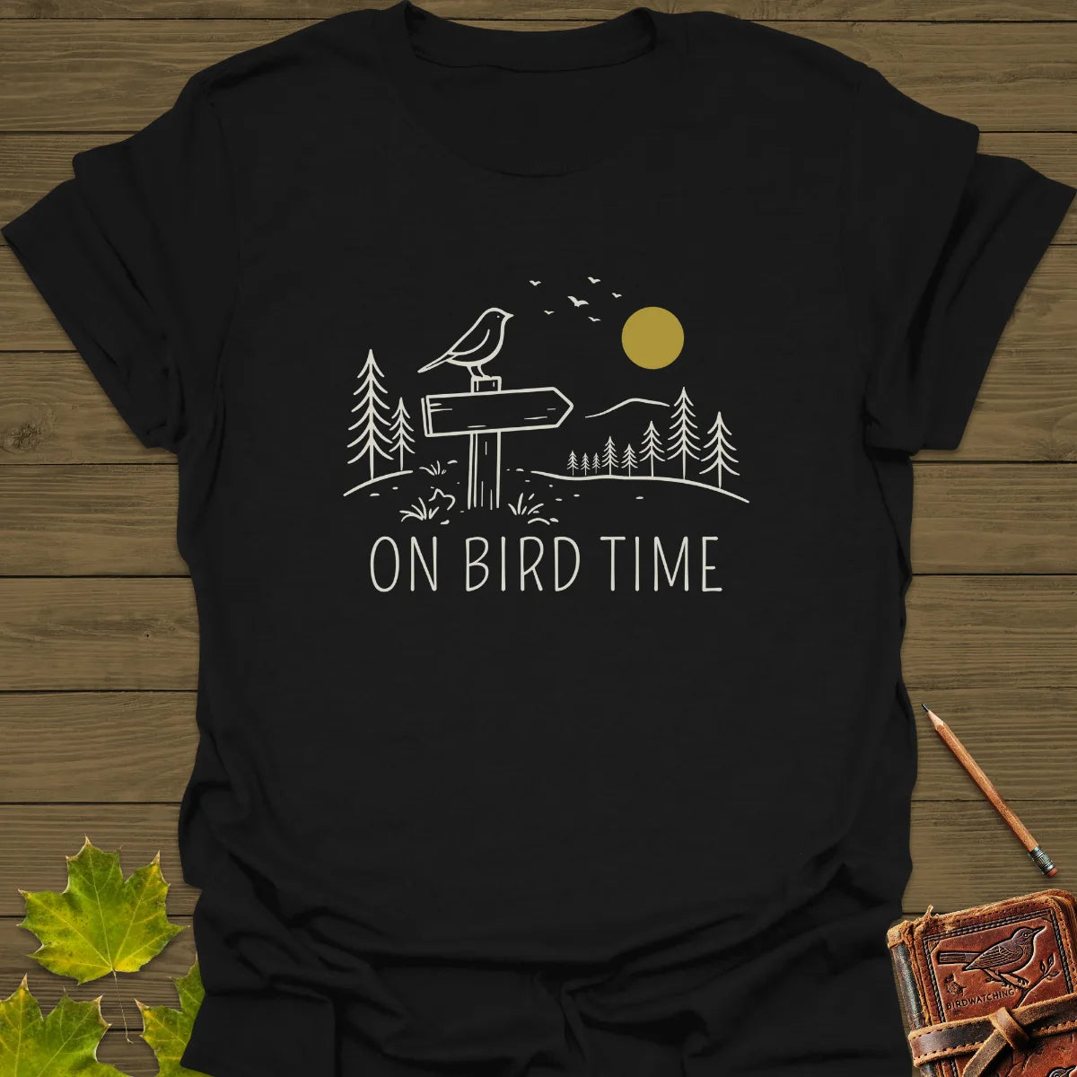 On Bird Time T-Shirt Black