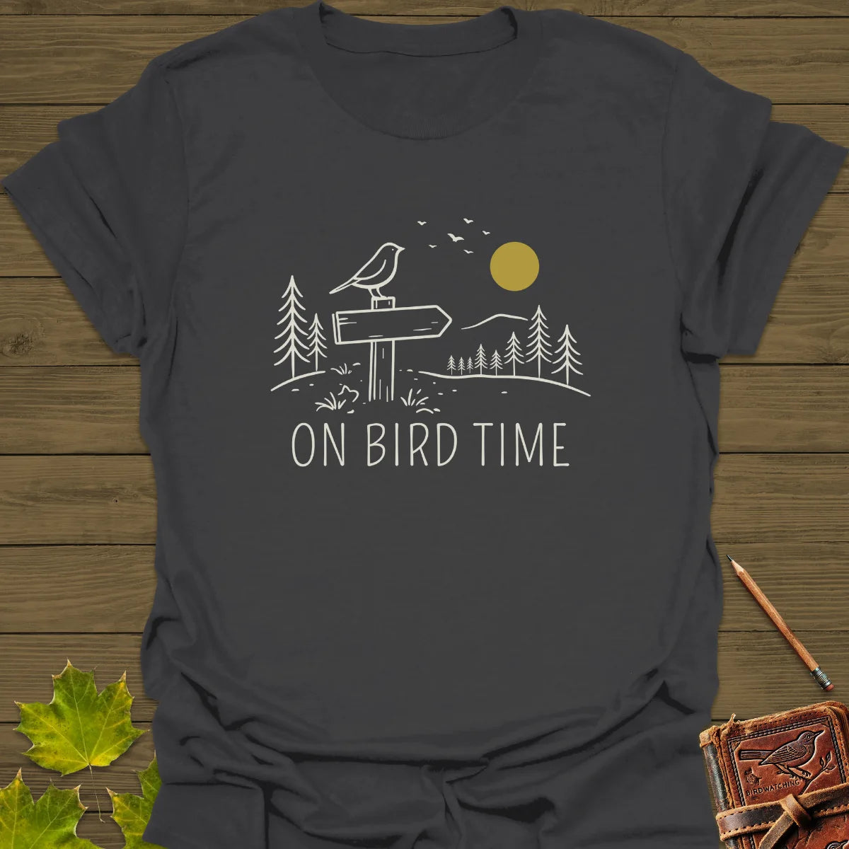 On Bird Time T-Shirt Charcoal