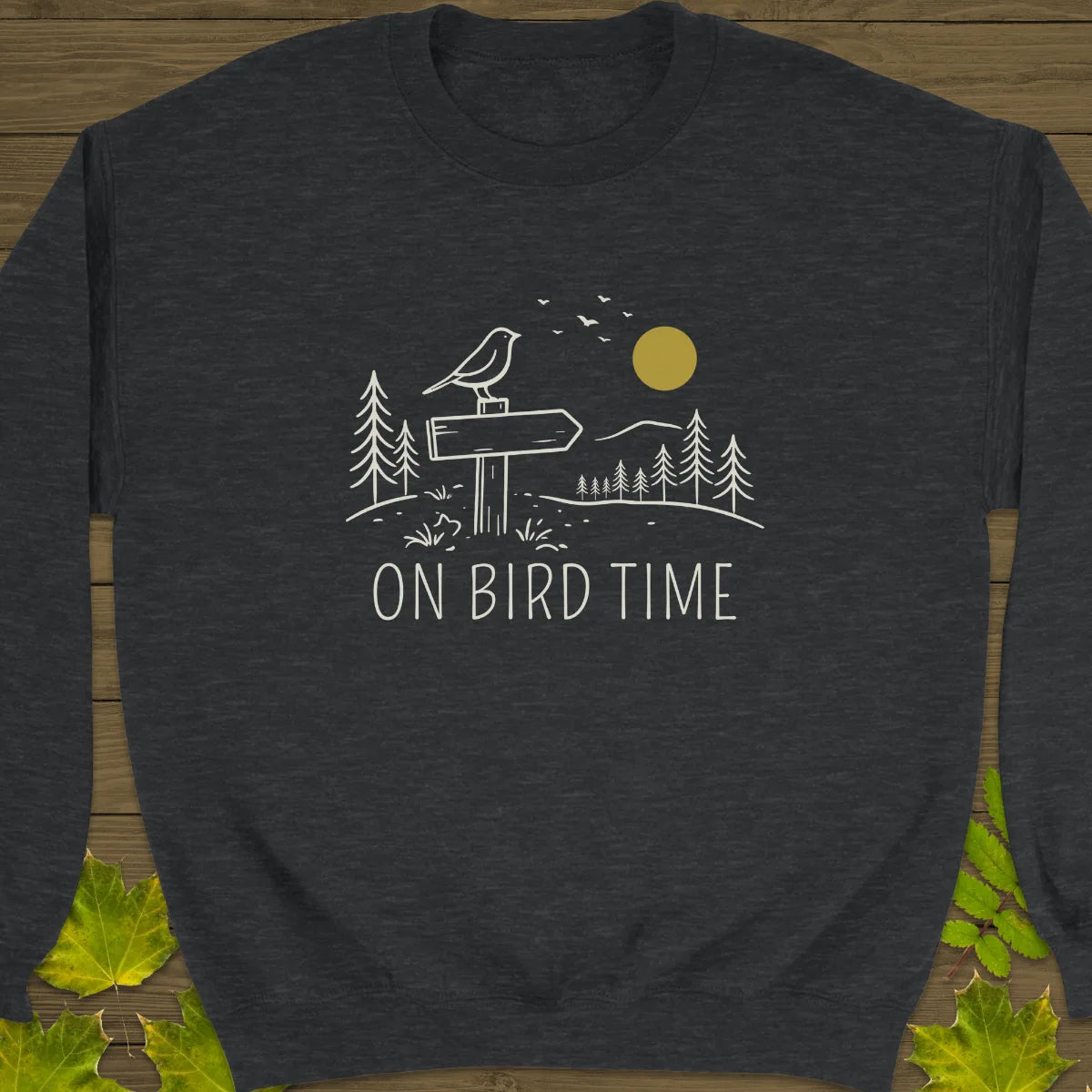On Bird Time Sweatshirt Dark Heather