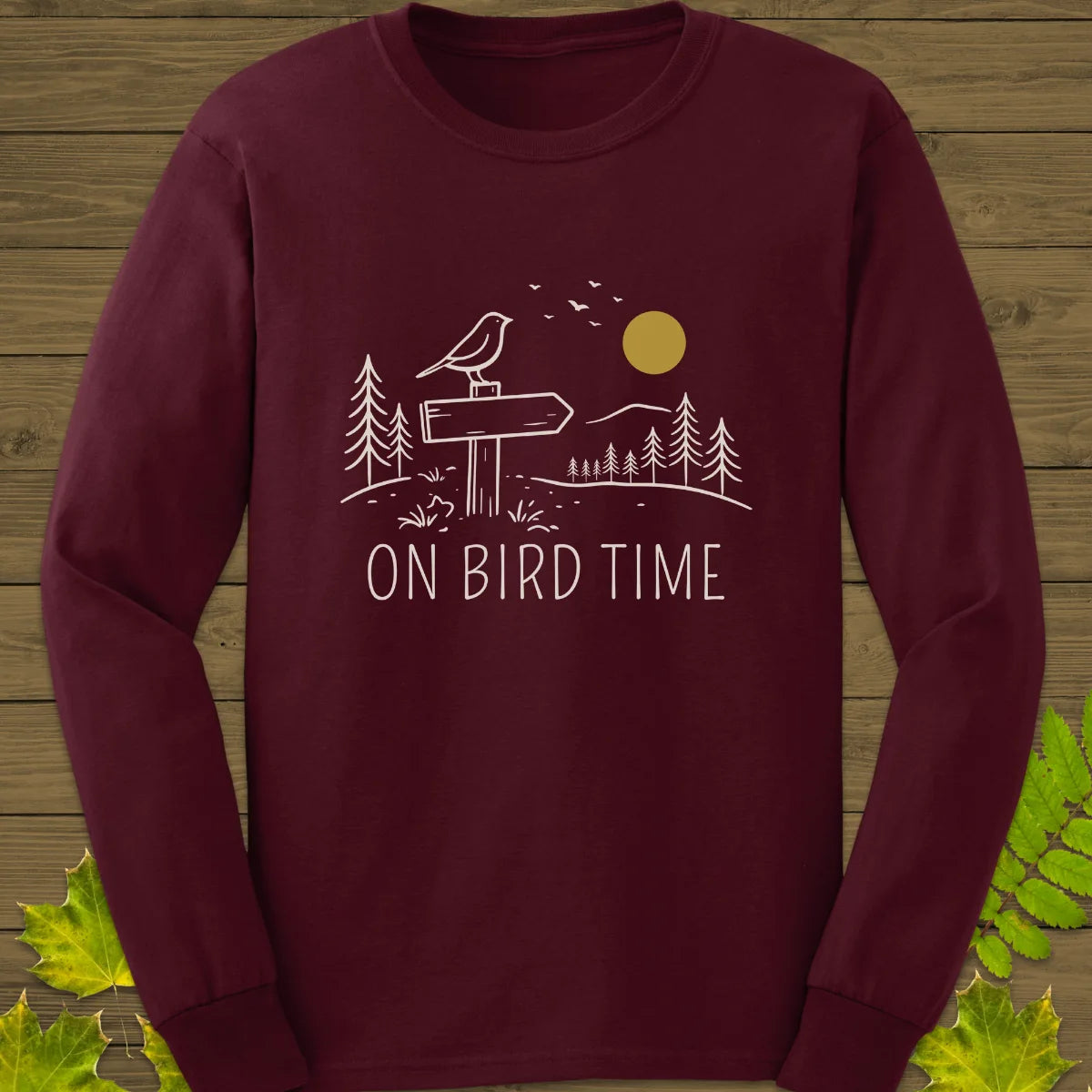 On Bird Time Long Sleeve Maroon