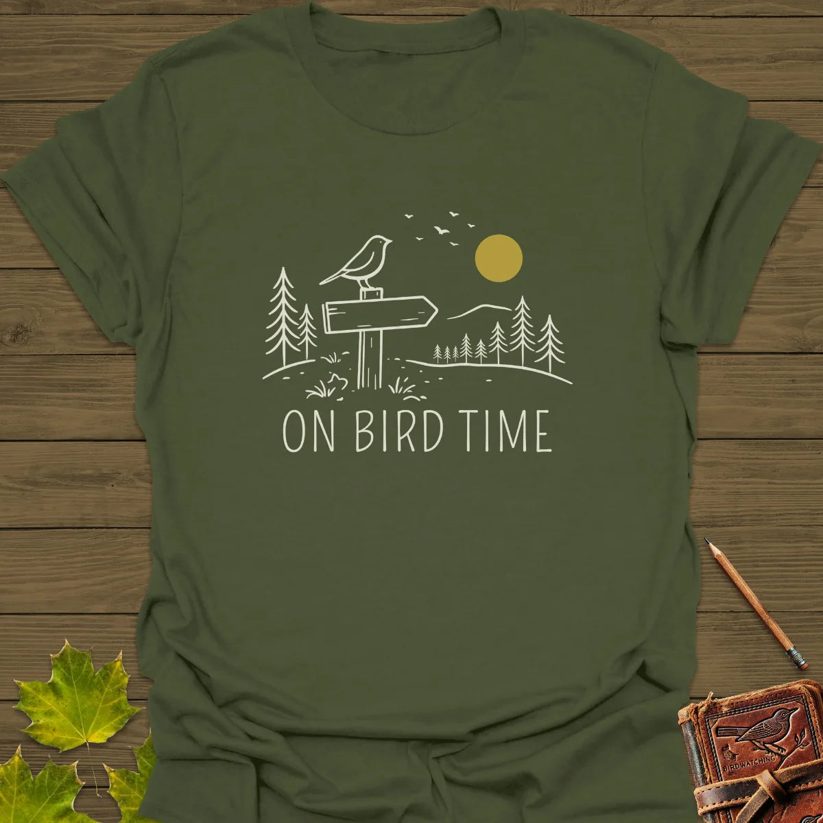 On Bird Time T-Shirt Military Green
