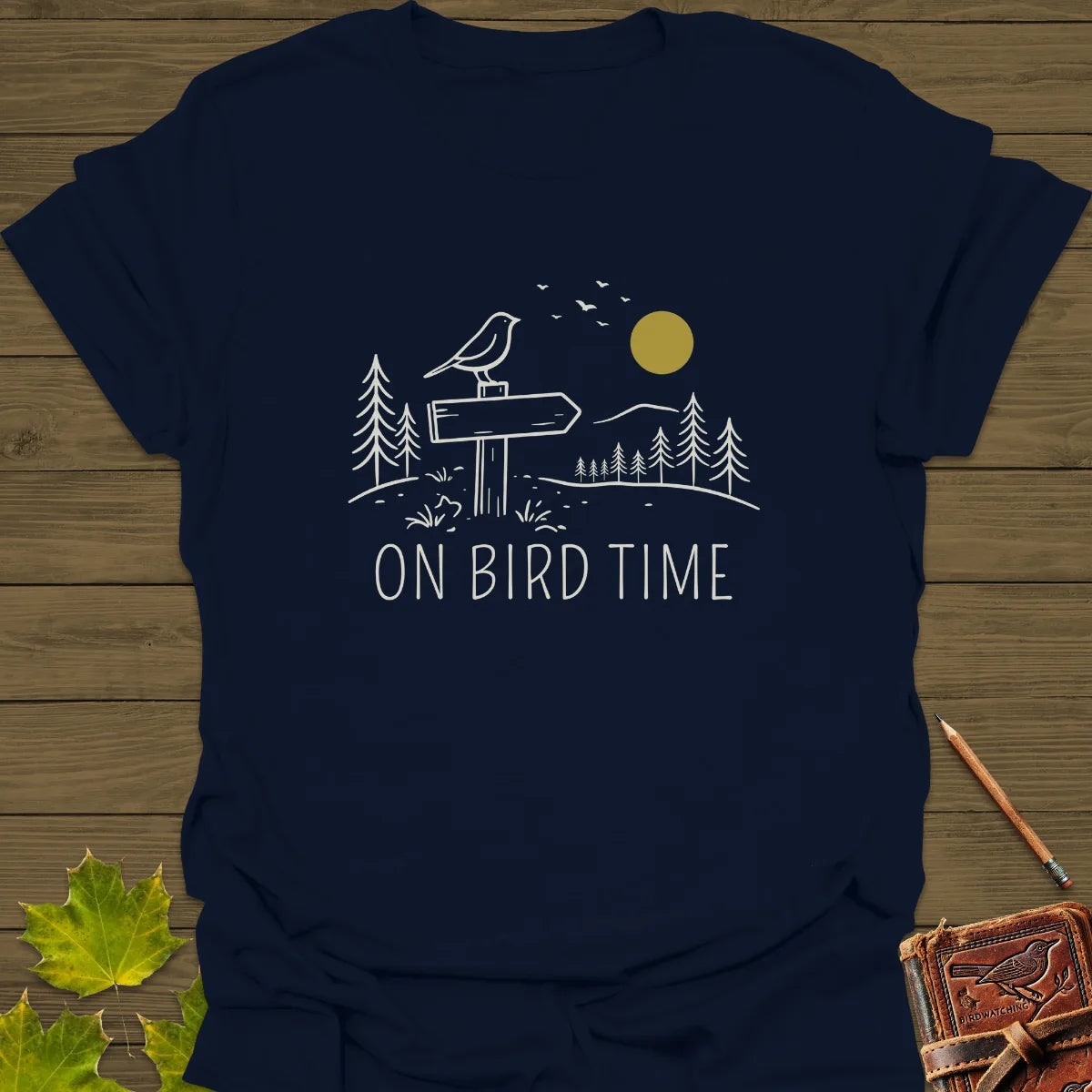 On Bird Time T-Shirt Navy
