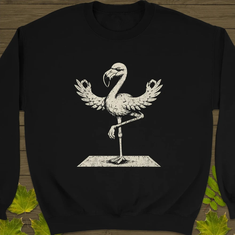 Flamingo Yoga Sweatshirt Black