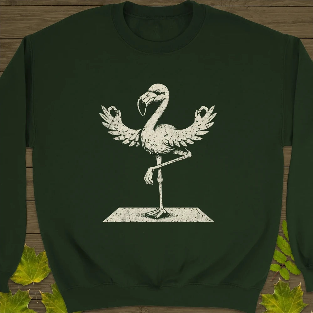 Flamingo Yoga Sweatshirt Forest Green