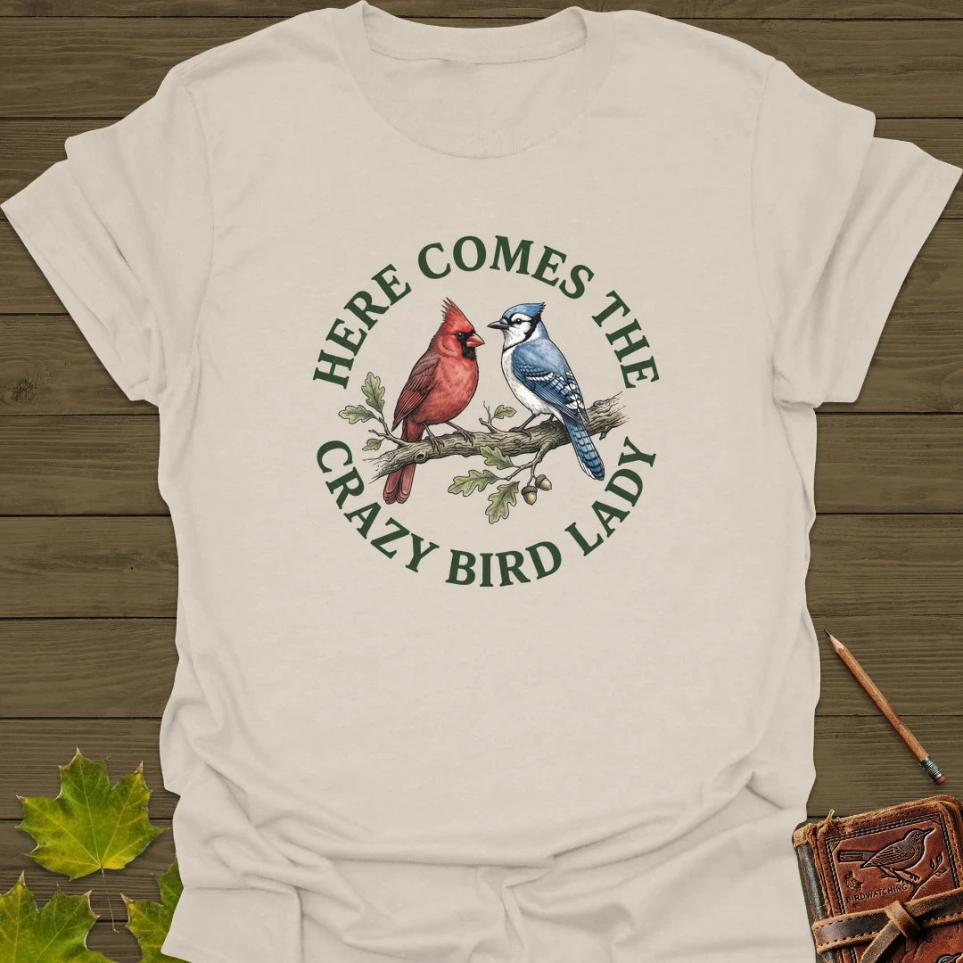 Crazy Bird Lady T-Shirt Natural