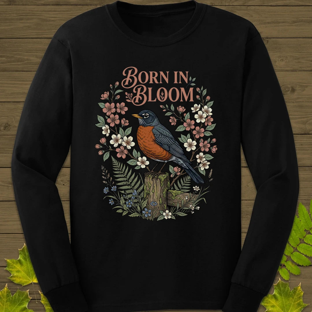 Born In Bloom Long Sleeve Black