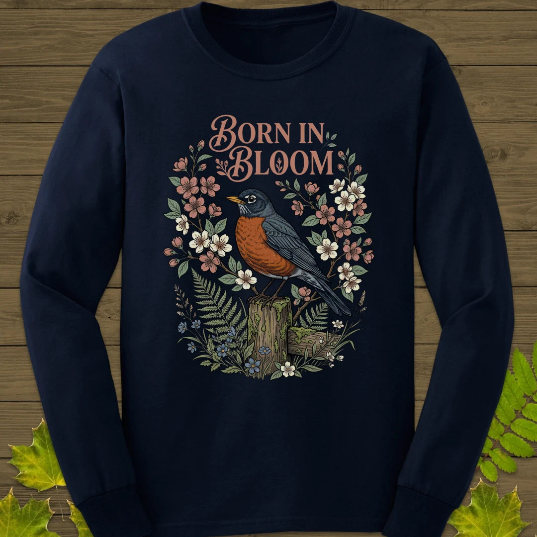 Born In Bloom Long Sleeve Navy