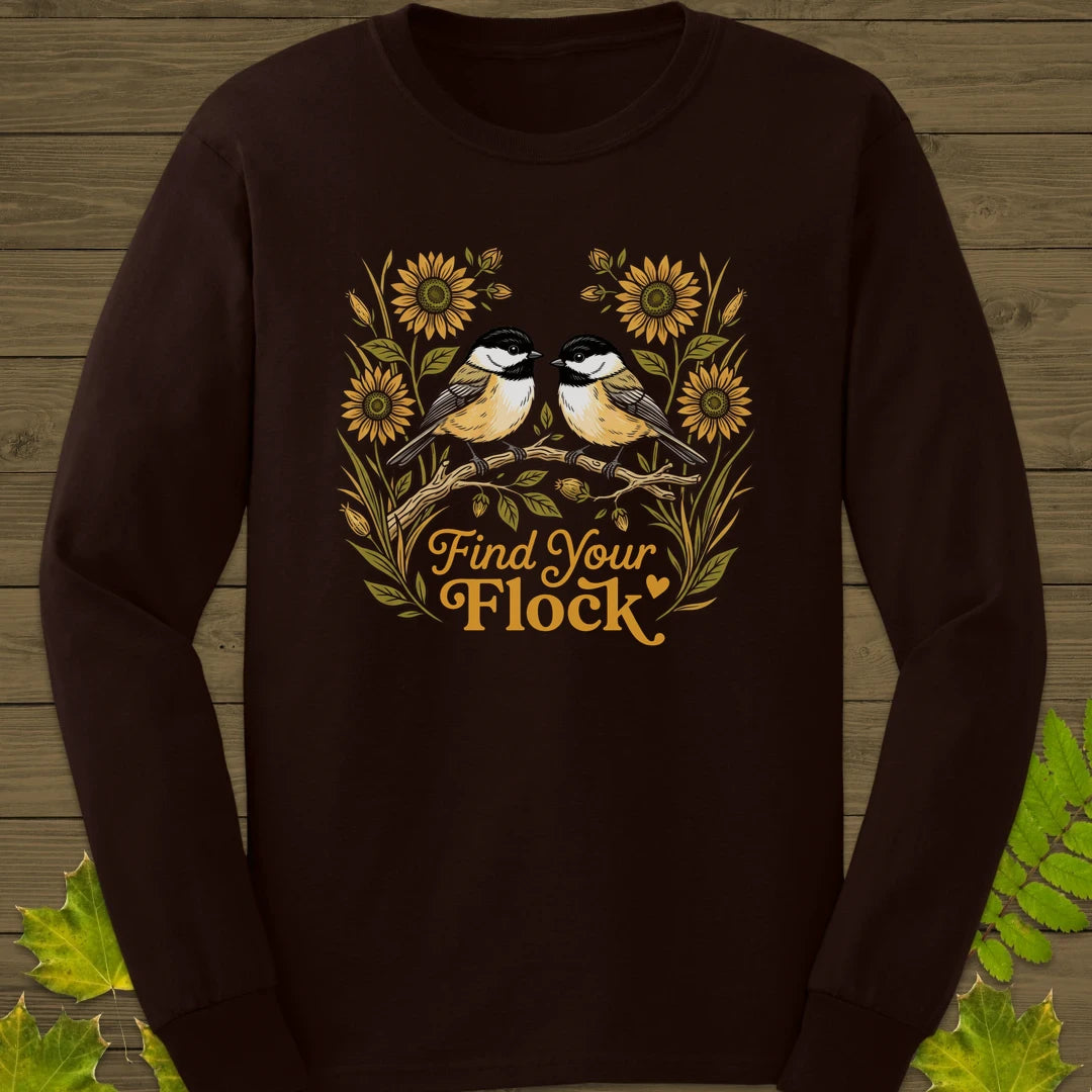Find Your Flock Long Sleeve Dark Chocolate
