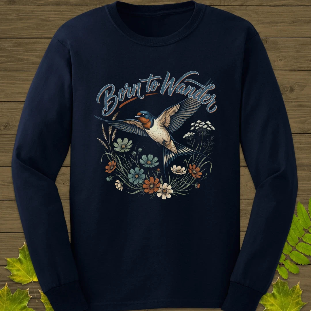 Born To Wander Long Sleeve Navy