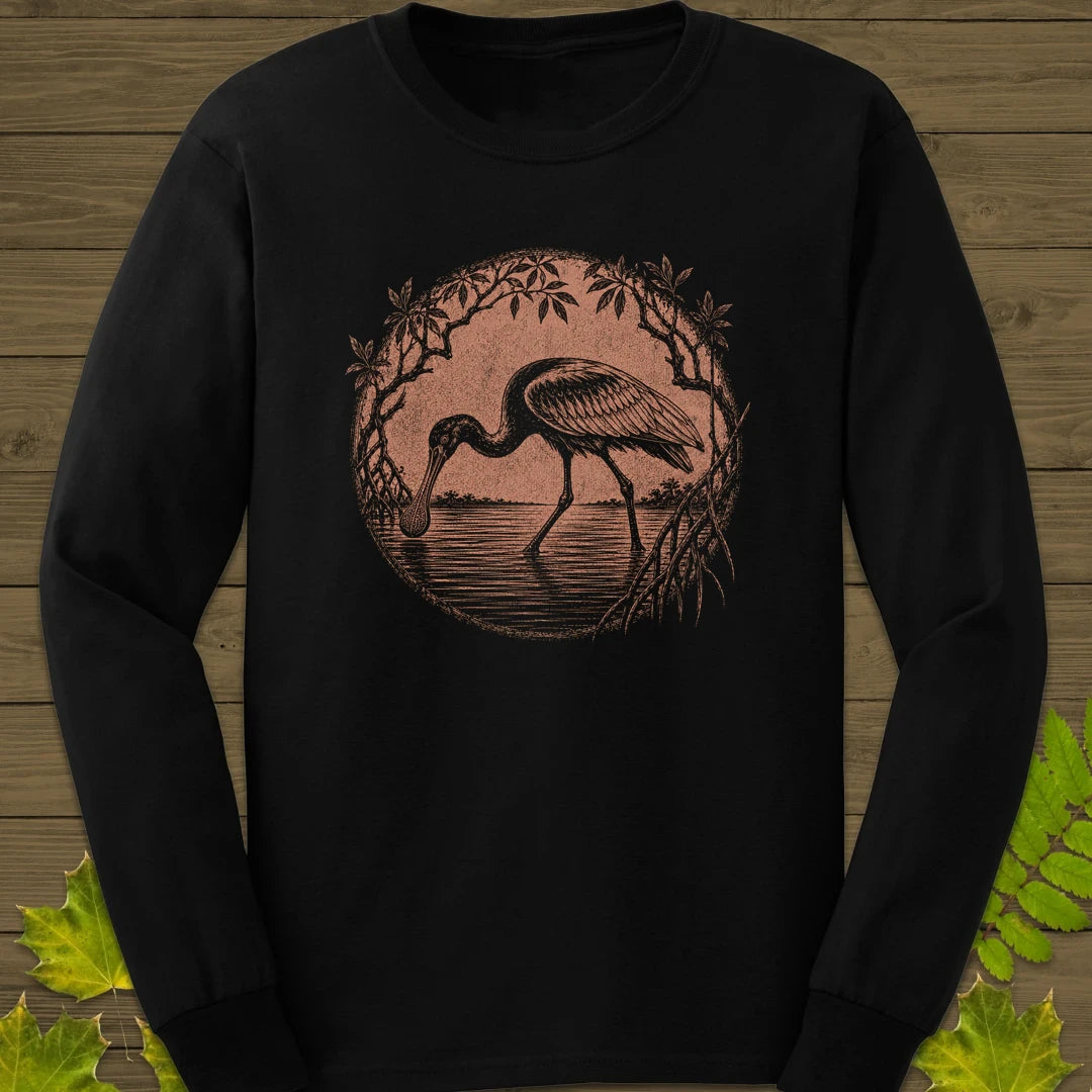 Mangrove Spoonbill Long Sleeve Black