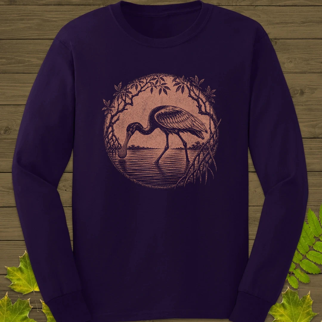 Mangrove Spoonbill Long Sleeve Purple