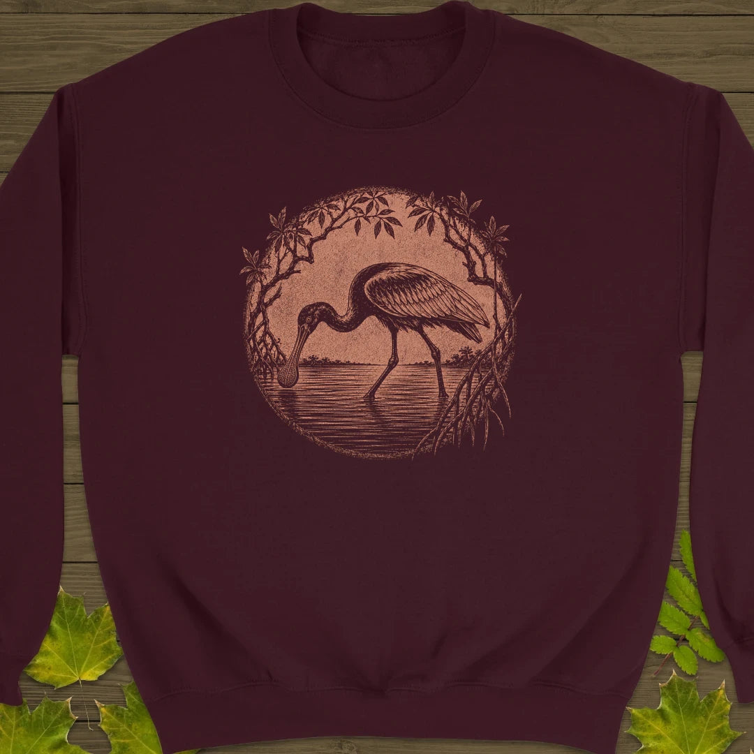 Mangrove Spoonbill Sweatshirt Maroon