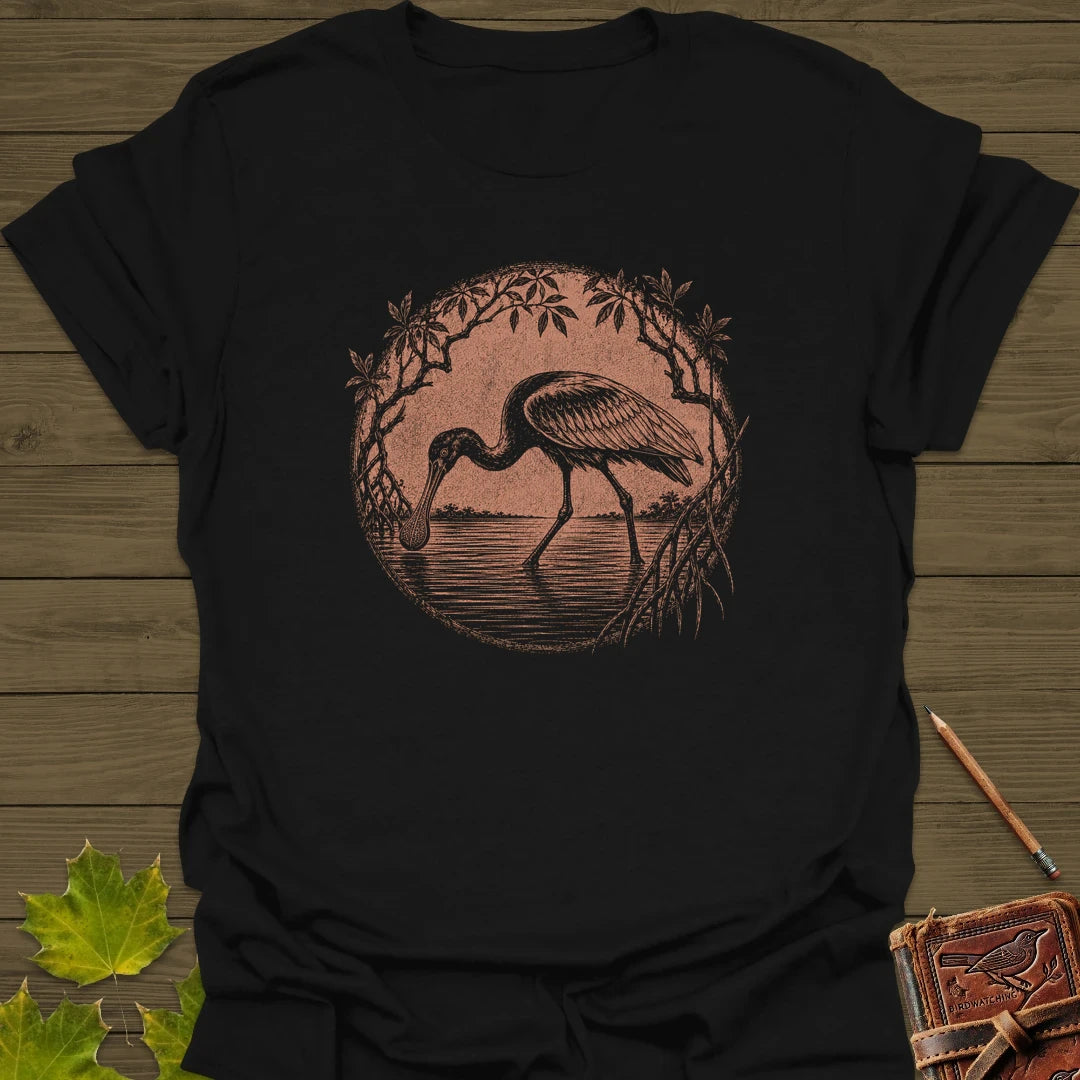 Mangrove Spoonbill T-Shirt in Black