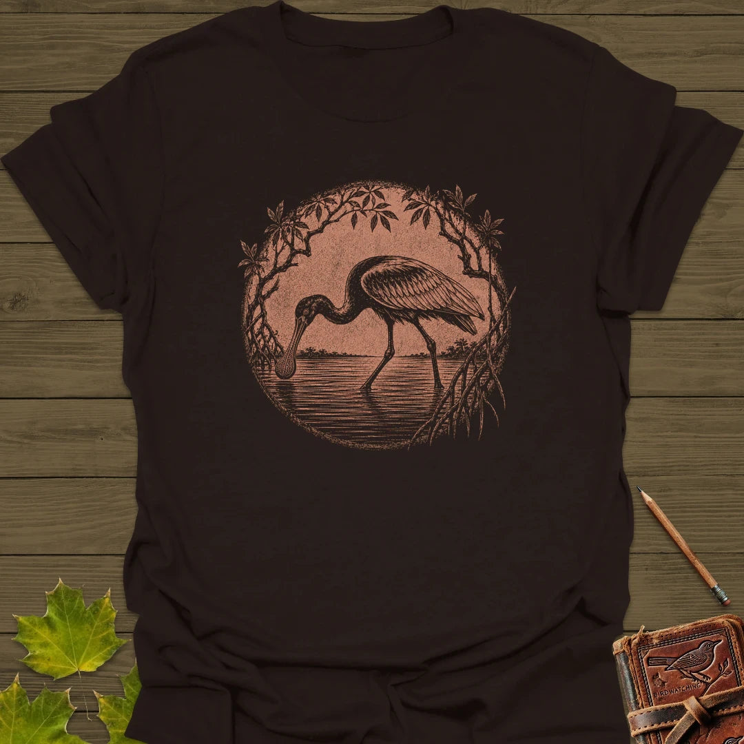 Mangrove Spoonbill T-Shirt in Dark Chocolate