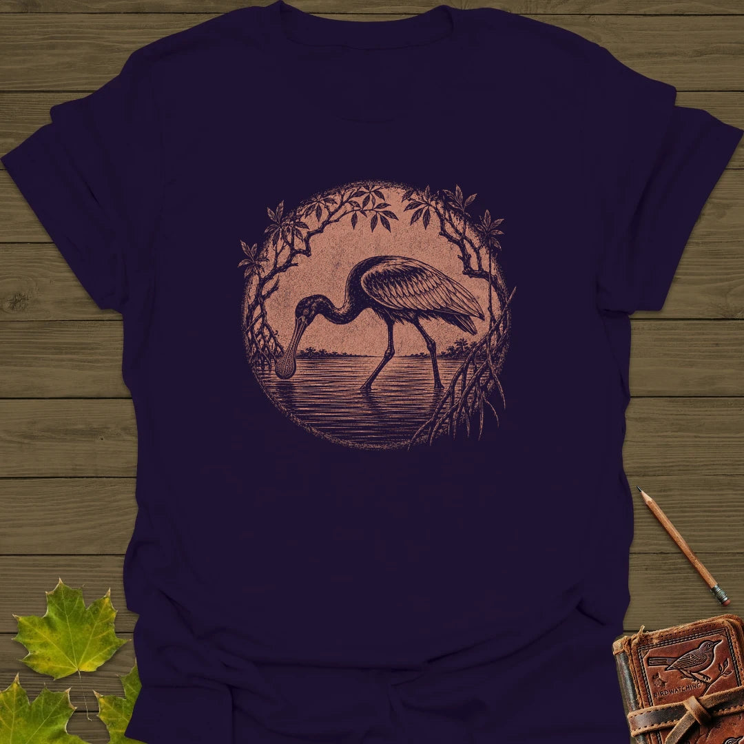 Mangrove Spoonbill T-Shirt in Purple