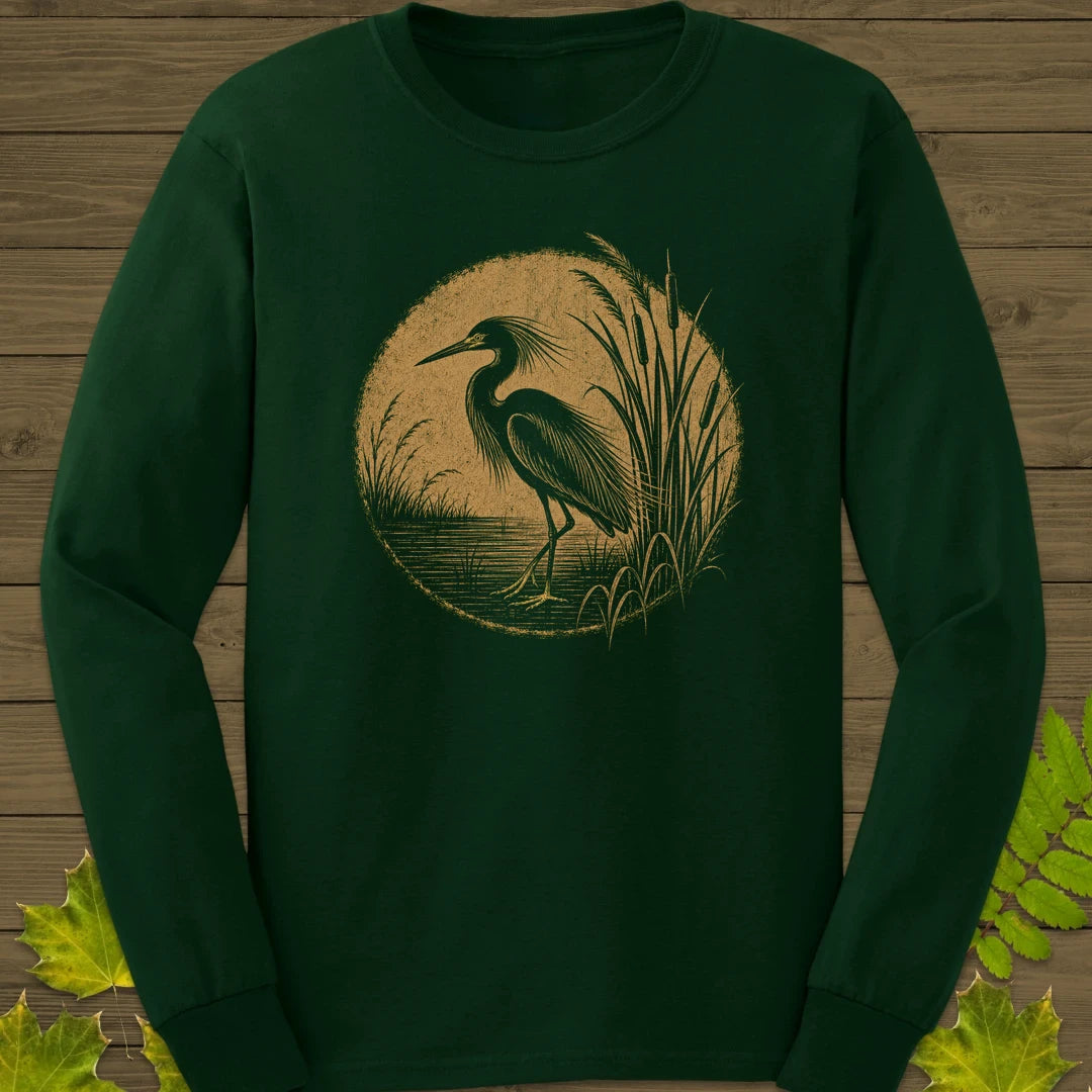 Marsh Egret Long Sleeve Forest Green