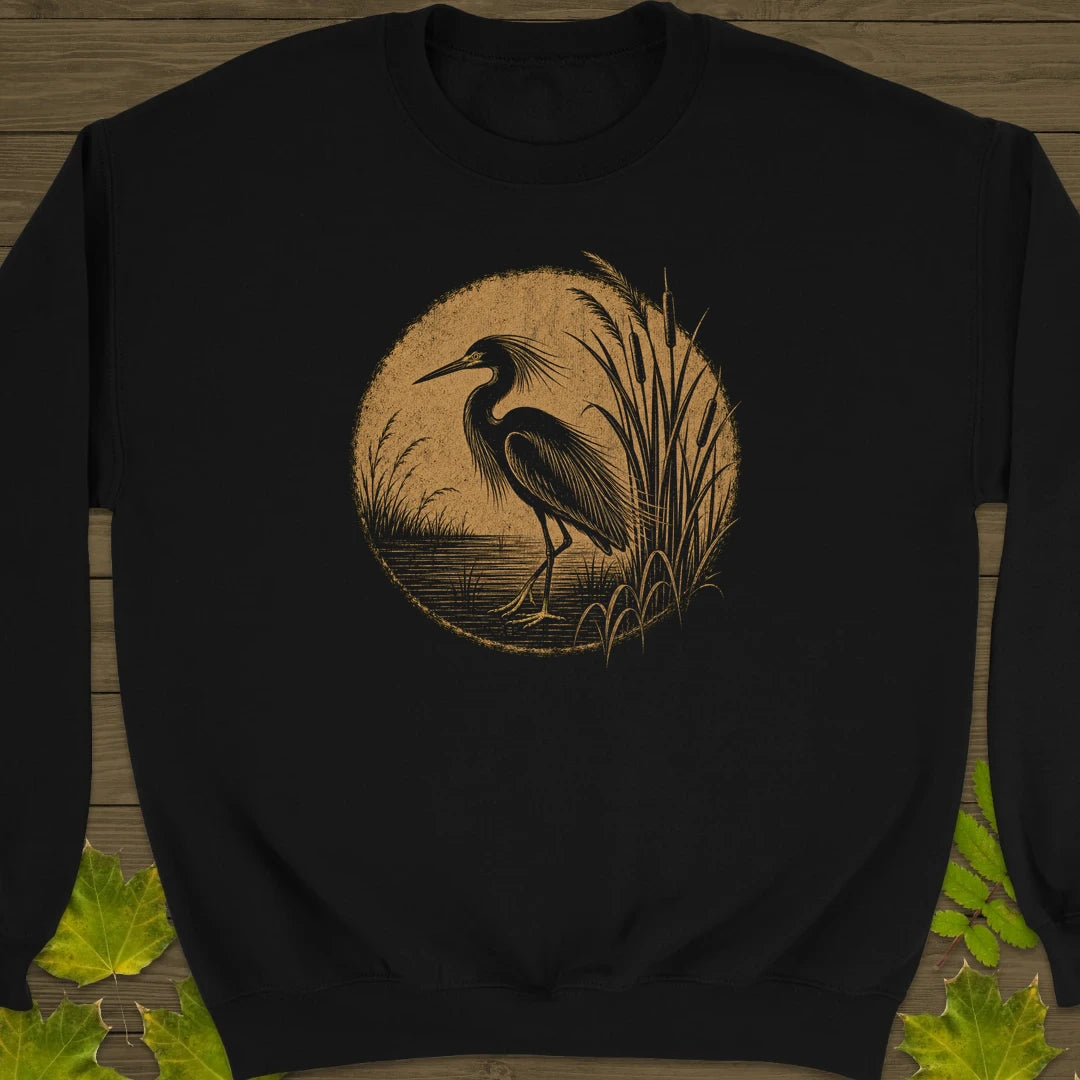 Marsh Egret Sweatshirt Black