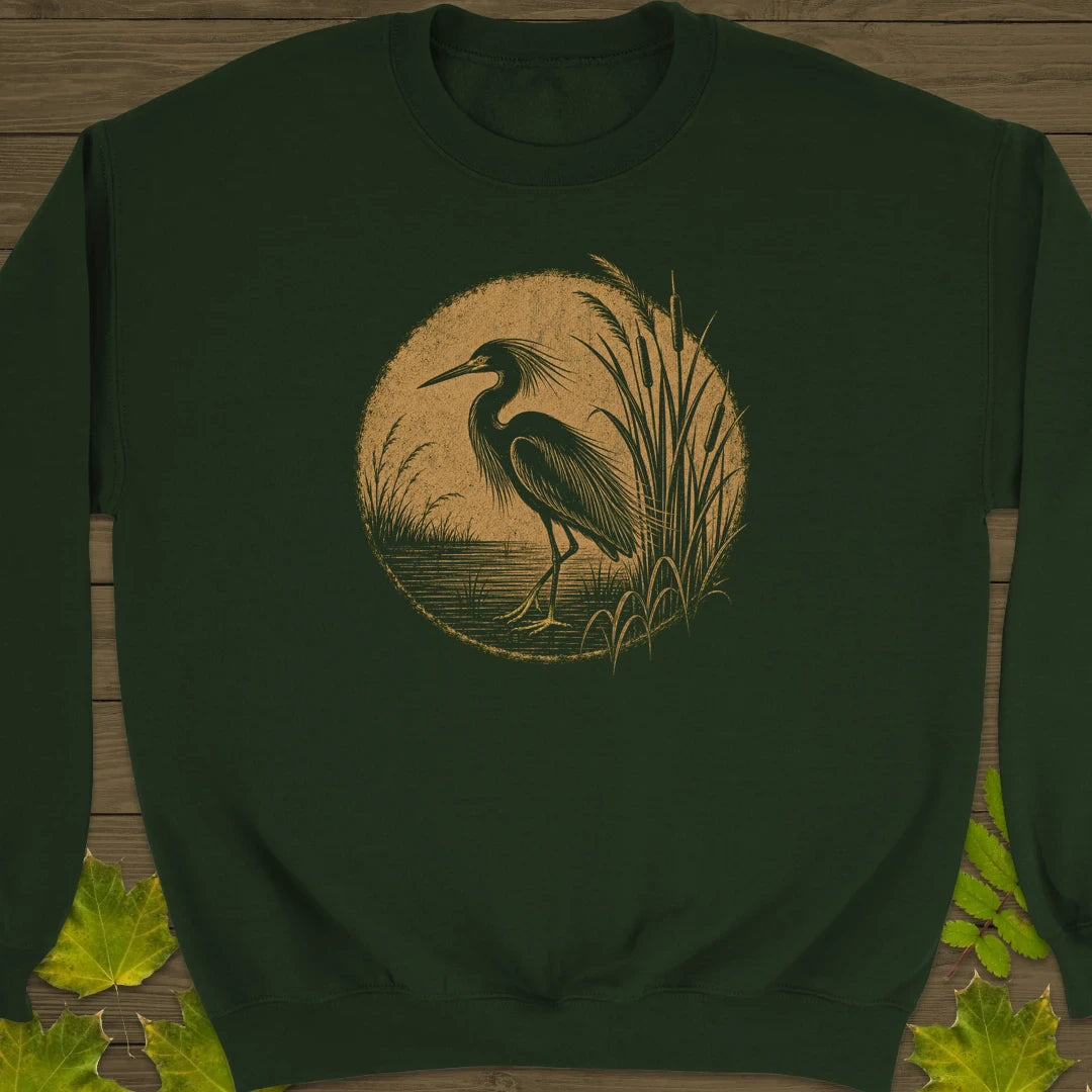 Marsh Egret Sweatshirt Forest Green