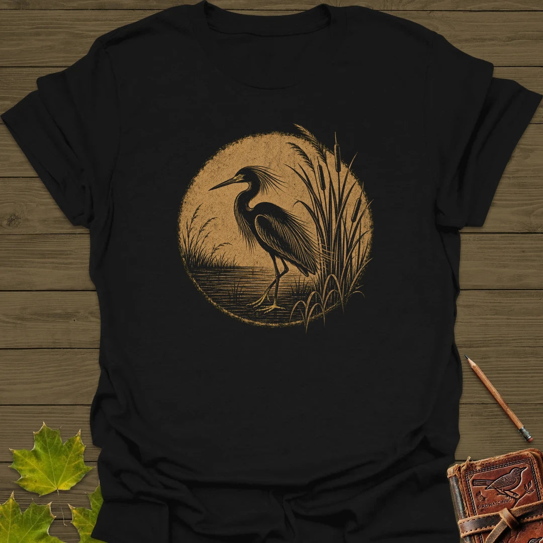 Marsh Egret T-Shirt Black