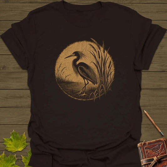 Marsh Egret T-Shirt Dark Chocolate