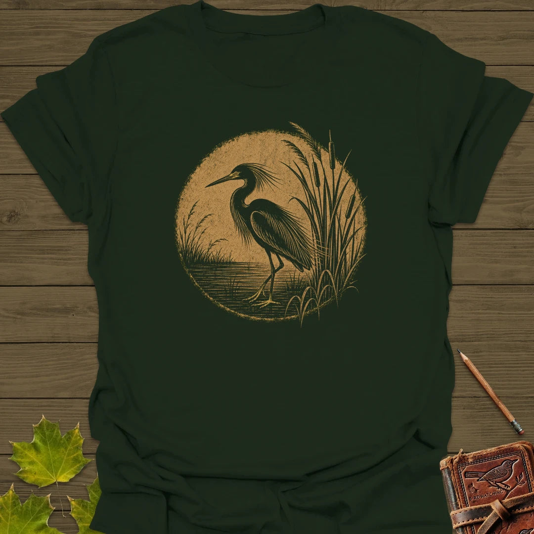 Marsh Egret T-Shirt Forest Green