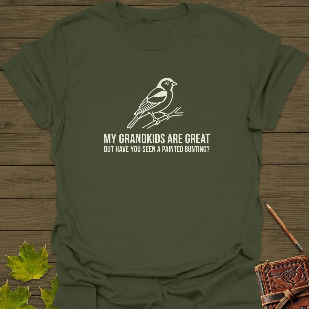 Painted Bunting Pride T-Shirt Military Green