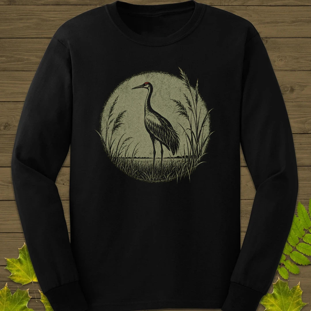 Prairie Crane Long Sleeve Black