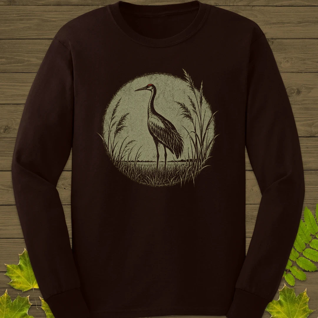 Prairie Crane Long Sleeve Dark Chocolate