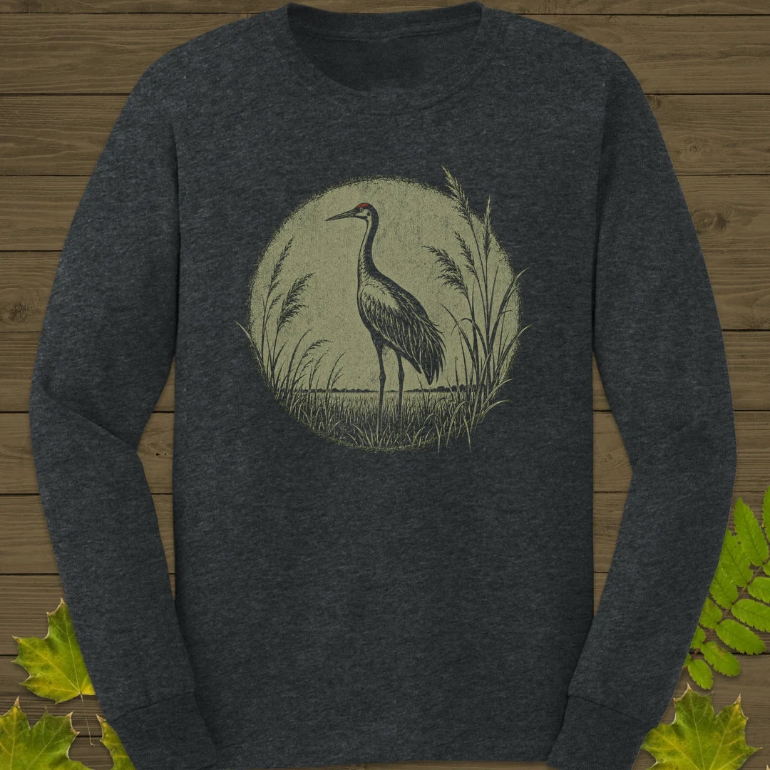 Prairie Crane Long Sleeve Dark Heather