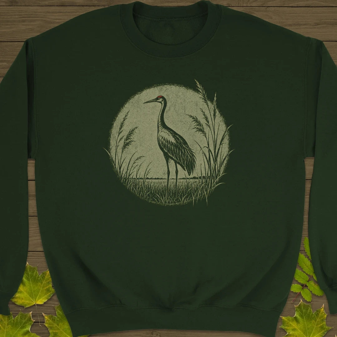 Prairie Crane Sweatshirt Forest Green