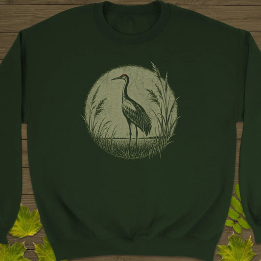Prairie Crane Sweatshirt Forest Green
